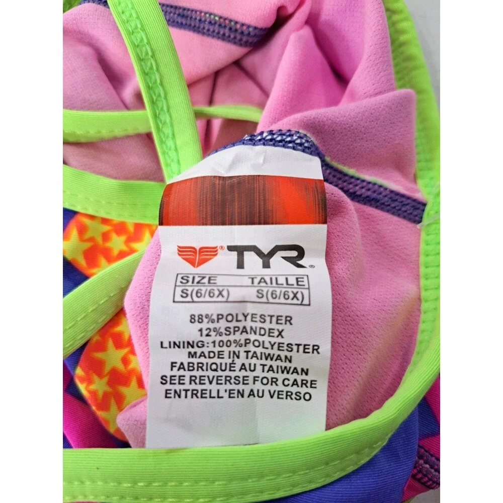 TYR Swirl Pool Diamondfit 1-pc Girls Swimsuit DGSW7YH Size Small (6/6X)